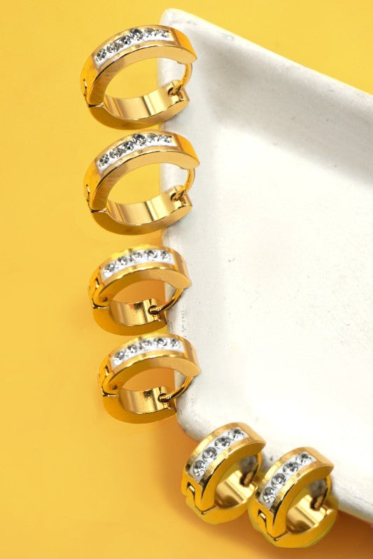 18k Stainless Steel Waterproof Earring Stack