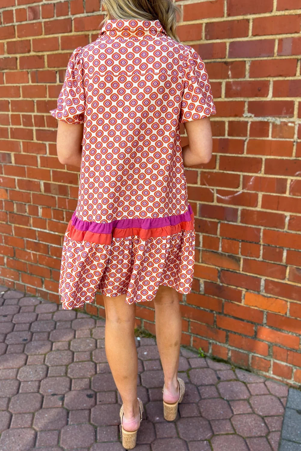 Tatum Geometric Ruffle Dress