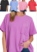 Moxy Favorite Ribbed Pocket Tee- 5 colors!
