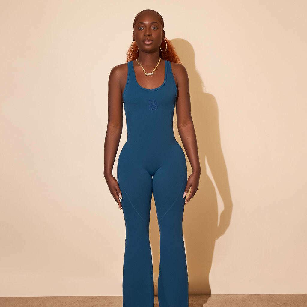 'Safari Jumpsuit' - Prussian Blue - Shop Éstella B.