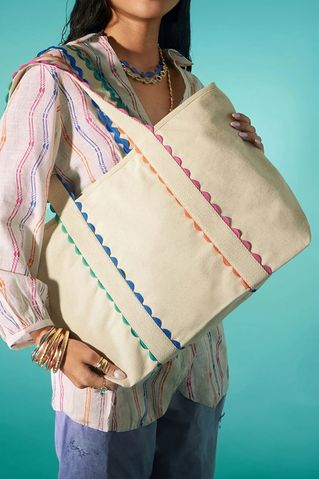 Lolly Canvas Ric Rac Tote